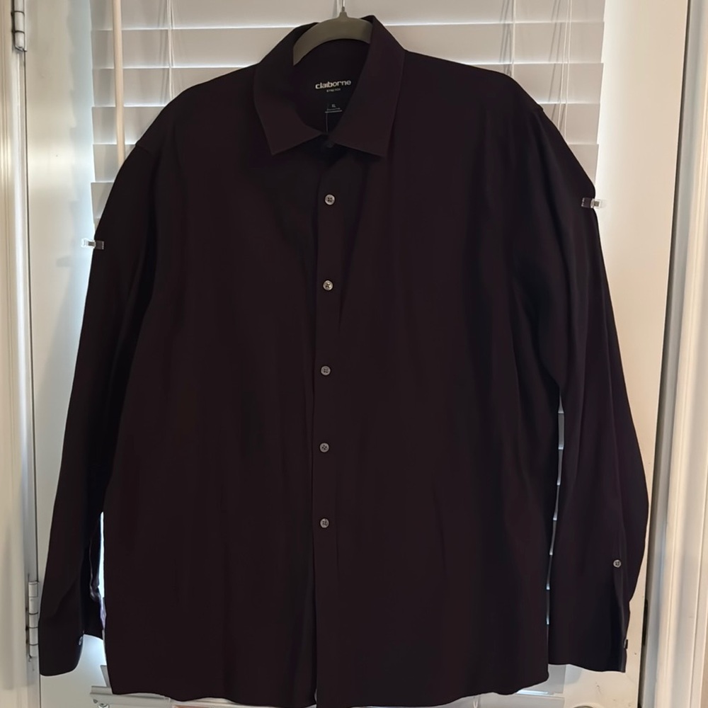 Claiborne Men's Dark Burgundy Dress Shirt